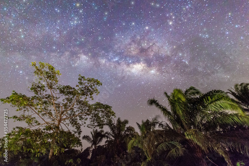 Milkyway galaxy stars view for cosmos background startrails