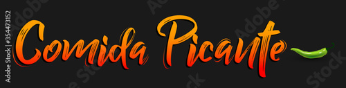 Comida Picante, Spicy Food Vector design.