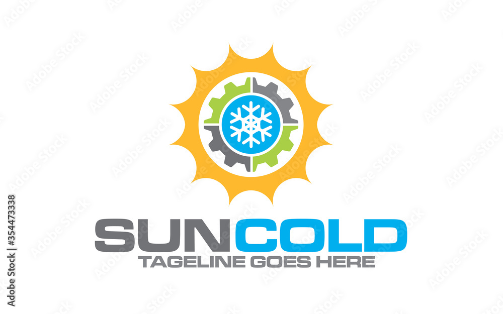 Fototapeta premium Creative energy eco sun concept logo