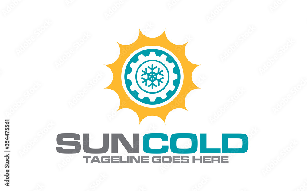 Fototapeta premium Creative energy eco sun concept logo
