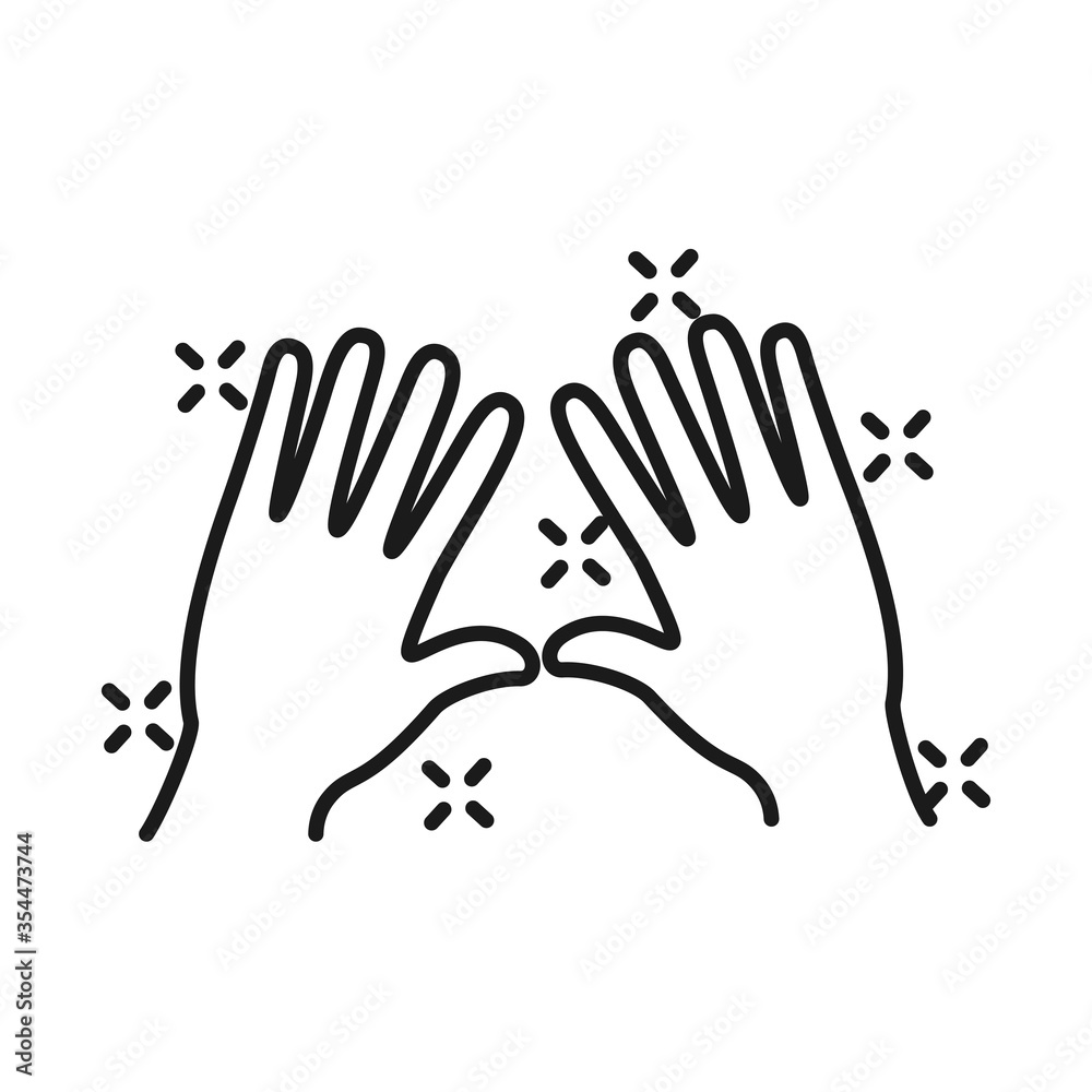 Fototapeta premium clean hands icon, line style