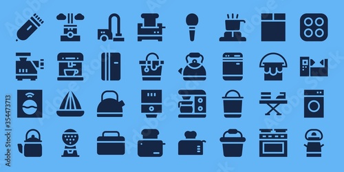 Modern Simple Set of appliance Vector filled Icons