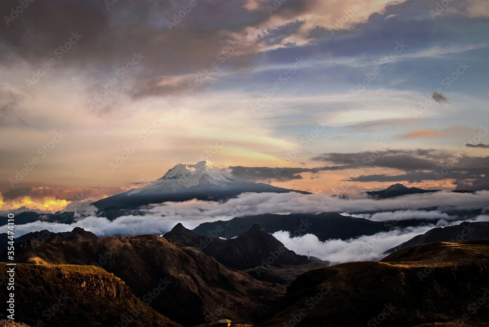 Sunset at Antisana Volcanoe national Park