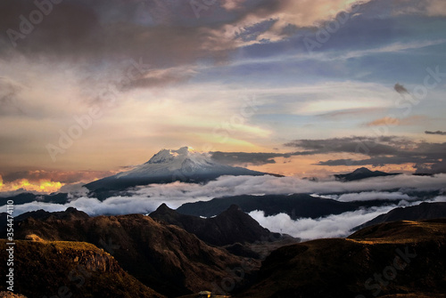 Sunset at Antisana Volcanoe national Park
