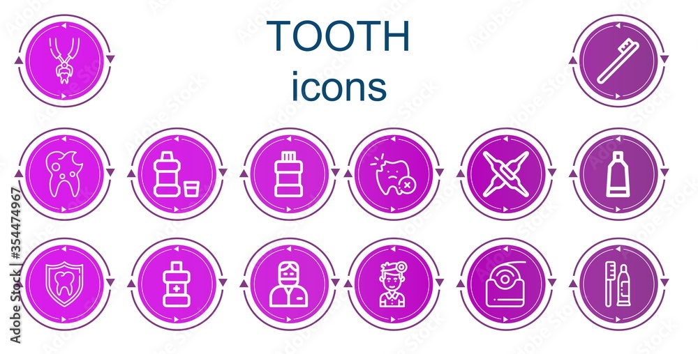 Editable 14 tooth icons for web and mobile Editable 14 tooth icons for web and mobile