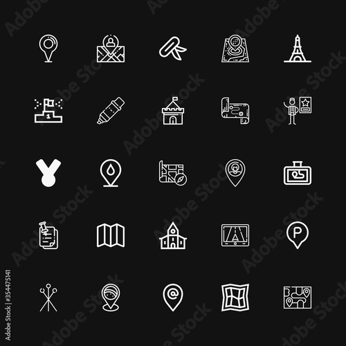 Editable 25 place icons for web and mobile