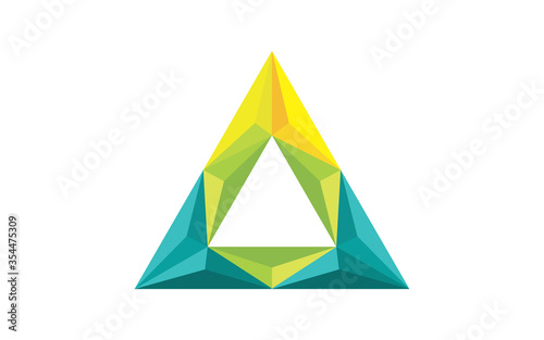 creative beautiful design triangle geometric art logo