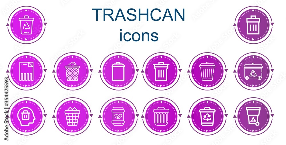 Editable 14 trashcan icons for web and mobile Editable 14 trashcan icons for web and mobile