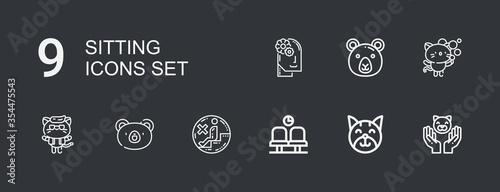Editable 9 sitting icons for web and mobile