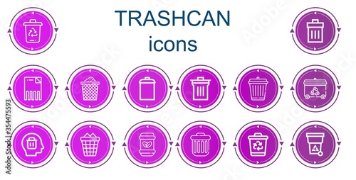Editable 14 trashcan icons for web and mobile