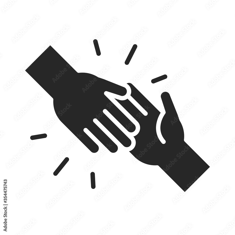 Obraz premium donation charity volunteer help social handshake assistance silhouette style icon