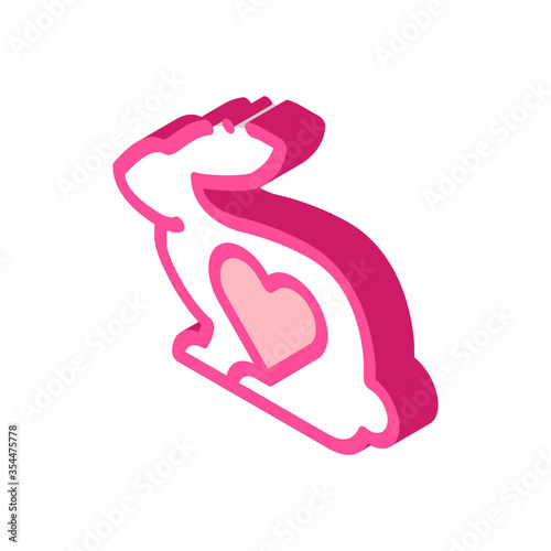 Wallpaper Mural Animal Rabbit And Heart vector isometric sign. color isolated symbol illustration Torontodigital.ca