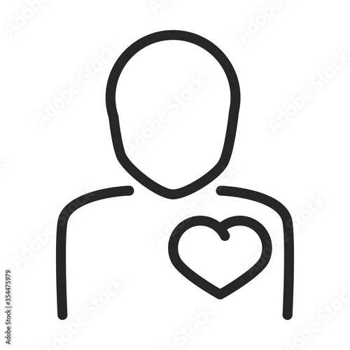 donation charity volunteer help social avatar heart in chest line style icon