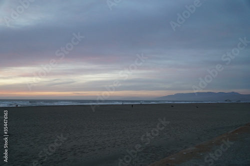 The beach in the evening.