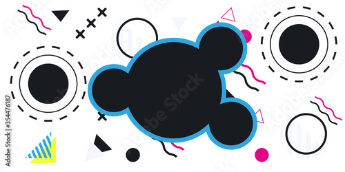 Memphis geometric shapes patterns. Memphis design elements. Retro funky graphic, 90s trends designs and vintage geometric print illustration element. Colorful memphis style backgrounds vector.