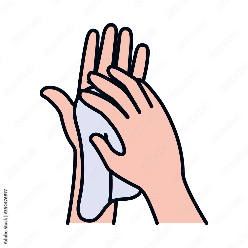 hands with towel icon, line and fill style hands with towel icon, line and fill style