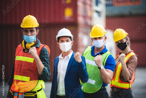 worker group with engineer,...