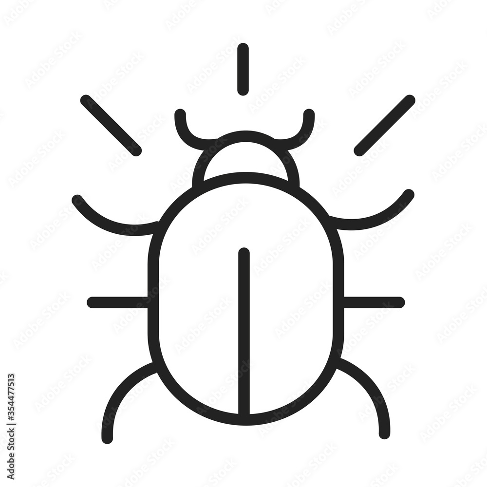 cyber security and information or network protection bug virus line style icon cyber security and information or network protection bug virus line style icon