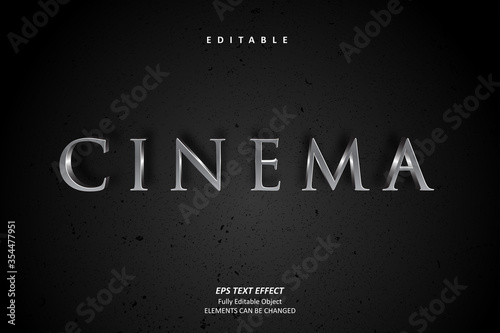 Cinema Title Black Text Effect Editable Premium Vector