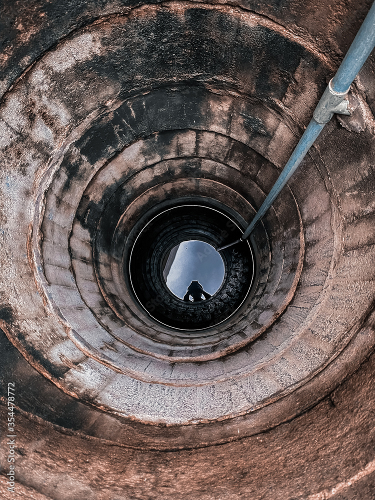 Naklejka premium old spiral staircase