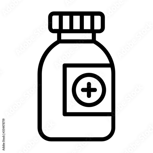 Pain Killer Pill Jar Concept Vector Icon Design, Addiction and bad habits symbols on white background 