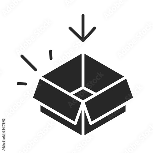 donation charity volunteer help social cardboard box silhouette style icon