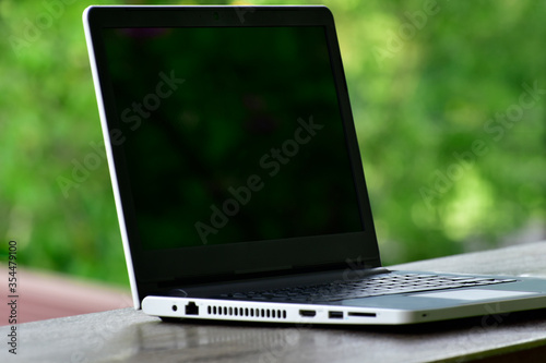 Notebook computer On a natural background