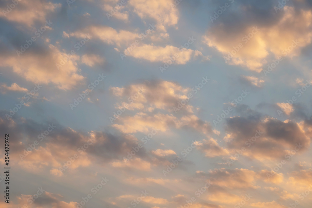 Beautiful sunset sky above clouds with dramatic light Beautiful sunset sky above clouds with dramatic light