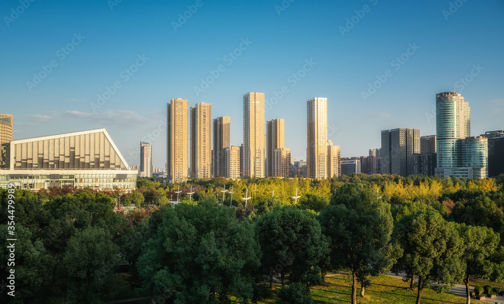 Fototapeta premium Modern architecture of southern business district of Ningbo