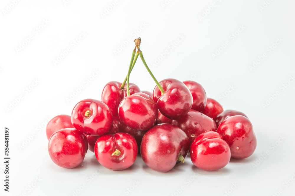 Red cherry on white background Red cherry on white background