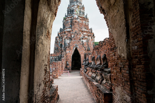Old ruines of Wat Chai Wattanaram temple photo