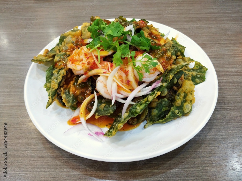 Crispy Deep Fried Morning Glory Thai Salad. Crispy Deep Fried Morning Glory Thai Salad.