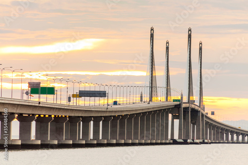 2nd Penang Bridge view during dawn in George Town, Penang, Malaysia
