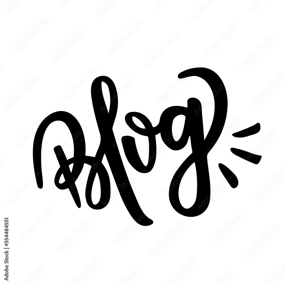 Blog. Modern Hand Lettering Word for Blog. Vector. Blog. Modern Hand Lettering Word for Blog. Vector.
