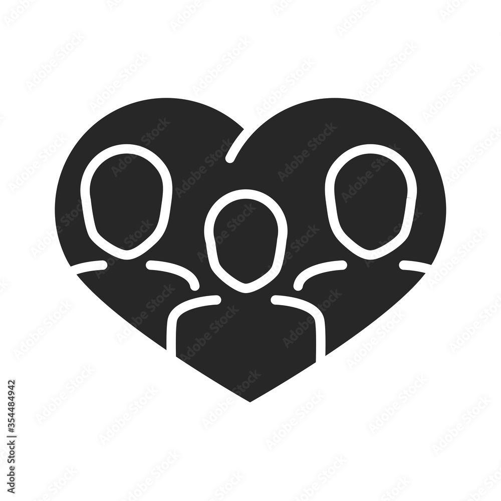 donation charity volunteer help social people in heart community silhouette style icon donation charity volunteer help social people in heart community silhouette style icon