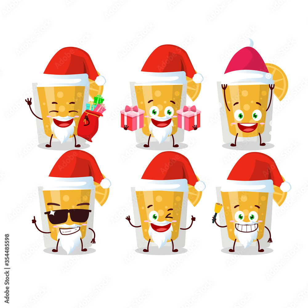 Santa Claus emoticons with e orange juice cartoon character Santa Claus emoticons with e orange juice cartoon character