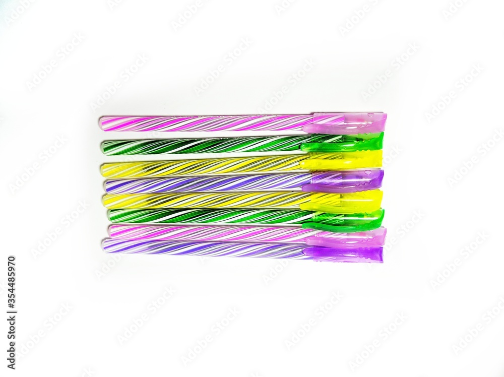 Fototapeta premium colorful pens isolated on white background