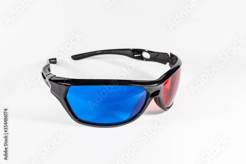 3D spectacles glasses in a white isolated background 