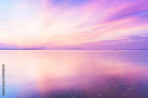 Reflection of sunrise for blur background