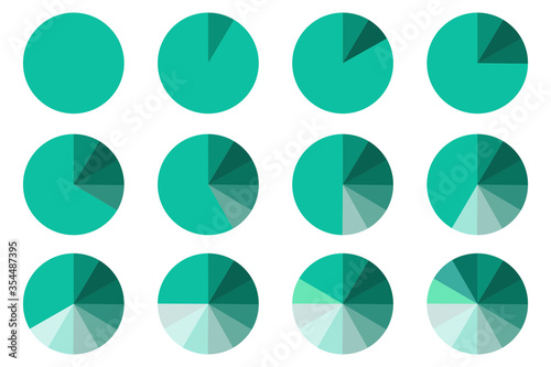 Pie chart vector icon. Color wheel divided into sectors.