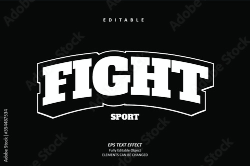 Fight Sport Emblem Title Text Effect Editable Premium Vector