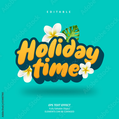 Holiday Time Text Effect Editable Premium Vector