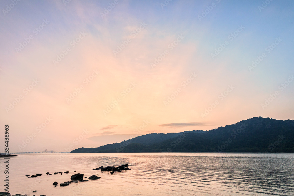 Rocky view by the shore in close up for background and text adding