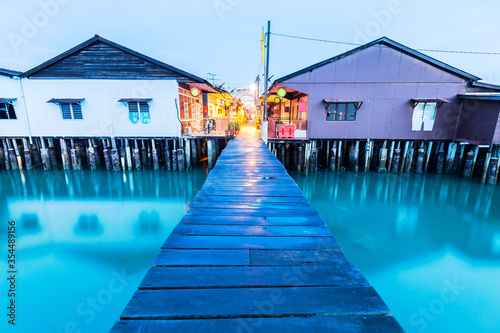 Lee Clan Jetty view during sunrise in George Town Penang