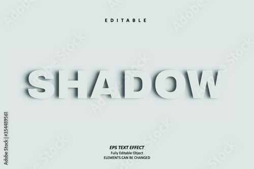 Shadow White Text Effect Editable Premium Vector