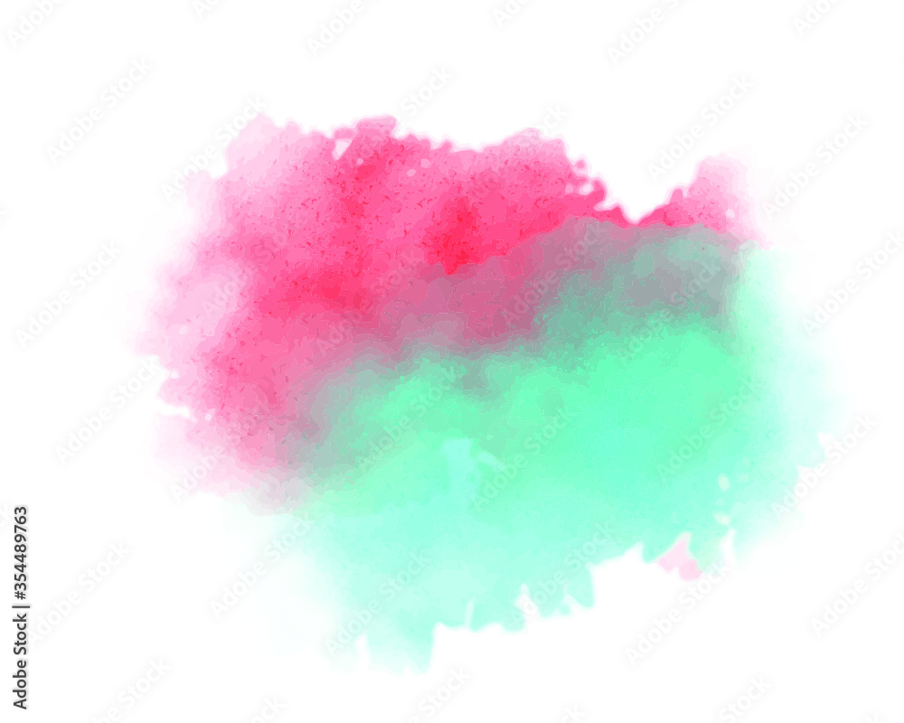 abstract pink and green watercolor splash