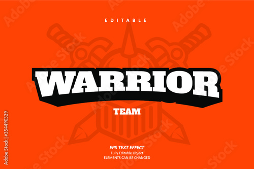 Warrior Team Sport Emblem Logo Text Effect Editable Premium Vector