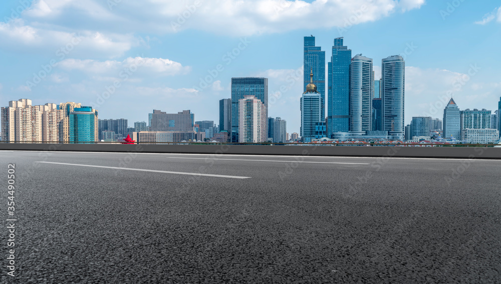 Urban road and urban architectural landscape Urban road and urban architectural landscape