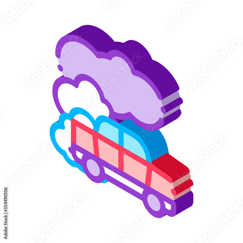 Car Co2 Carbonic Oxide Air vector isometric sign. color isolated symbol illustration