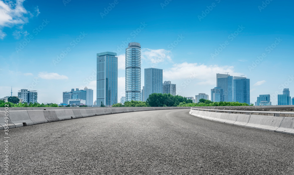 Urban road and urban architectural landscape